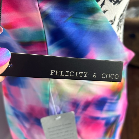 FELICITY & COCO McCall Bouquet Water Color Dress L - Picture 5 of 7